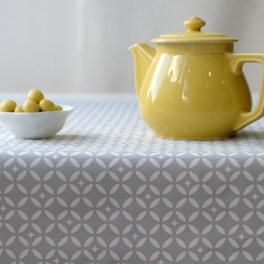 Tovaglia Antimacchia Mosaico grigio/bianco - Fleur de Soleil