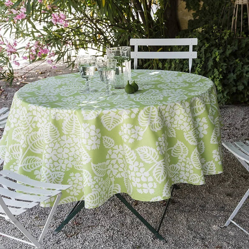 Nappe enduite ronde ou ovale Hortensia vert