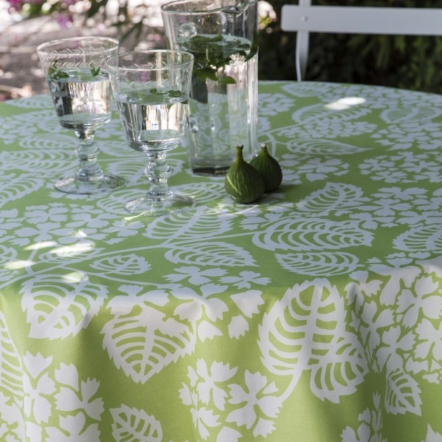 Nappe enduite ronde ou ovale Hortensia vert