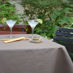 Tischdecke abwaschbar Rund oder Oval Einfarbige Braun - Fleur de Soleil