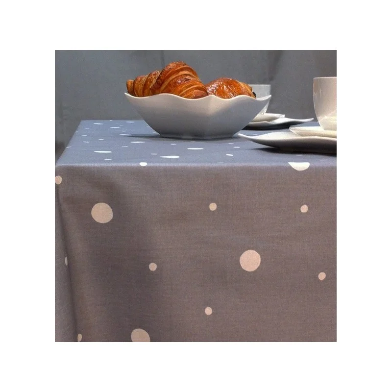  Nappe coton Pois Gris Fleur de Soleil