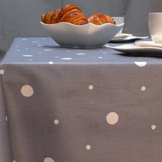 Nappe coton Pois Gris Fleur de Soleil