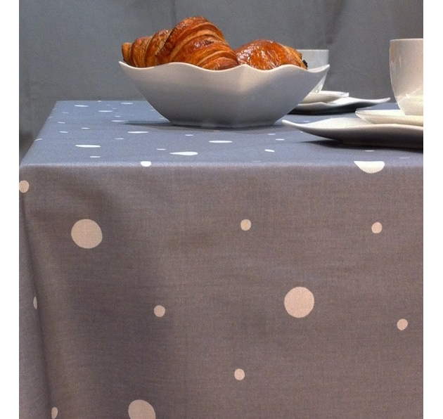  Nappe coton Pois Gris Fleur de Soleil