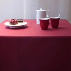 Tischdecke abwaschbar Rund oder Oval Einfarbige Rot - Fleur de Soleil