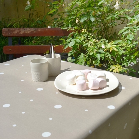  FLEUR DE SOLEIL ABWASCHBAR WAX TISCHDECKE BEIGE