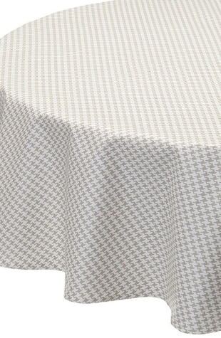 Nappe enduite ronde ou ovale Pied de Poule gris