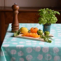 Wipe clean tablecloth Pastille mint round or oval