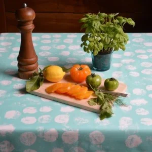 Wipe clean tablecloth Pastille mint round or oval
