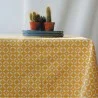 Yellow wipe clean tablecloth