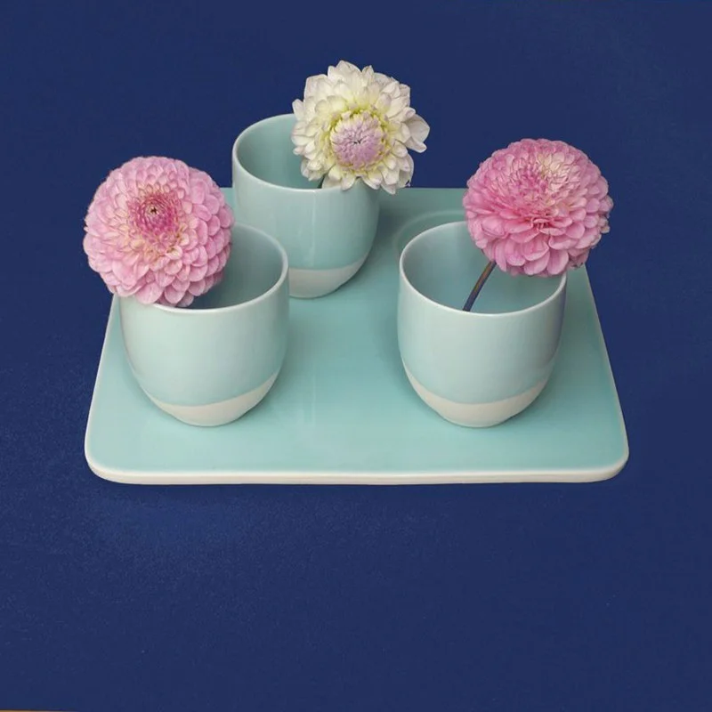 Tischdecke abwaschbar Rund oder Oval Einfarbige Blau - Fleur de Soleil