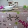 Tischdecke abwaschbar Rund oder Oval Blumen grün / plum - Fleur de Soleil