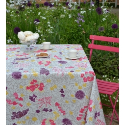 Chemin de table Mimosa prune