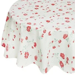 Wipe clean tablecloth Rose green round or oval