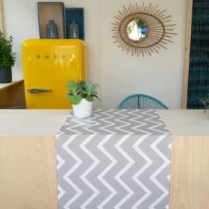 Chemin de table Chevrons beige
