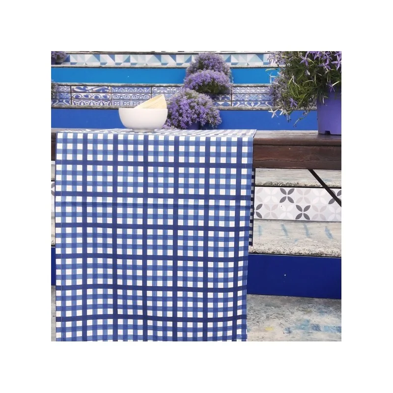 Table runner blue guinguette