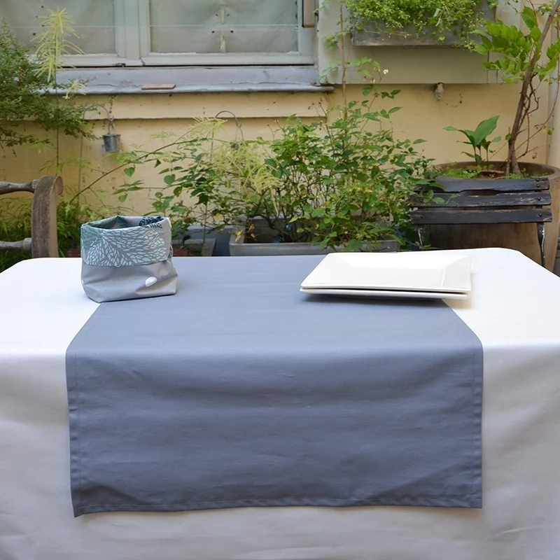 Wipe clean table runner Plain grey