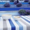 Set de table Rayure taupe/bleu