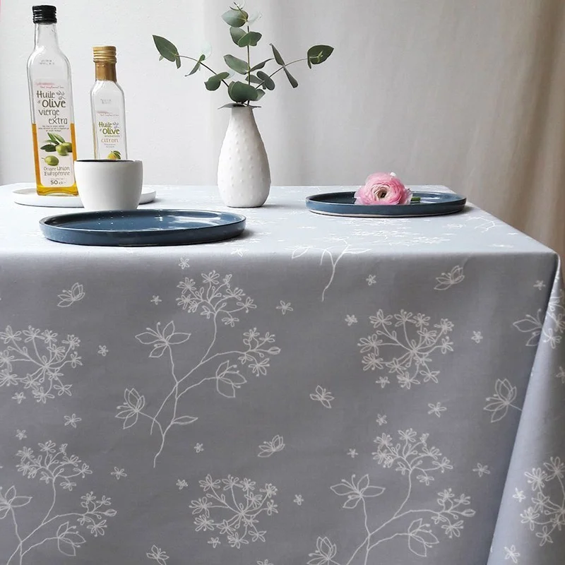 Cotton tablecloth Astrancia Light grey