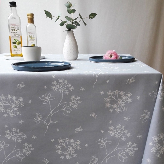 Nappe coton Astrance Gris/blanc