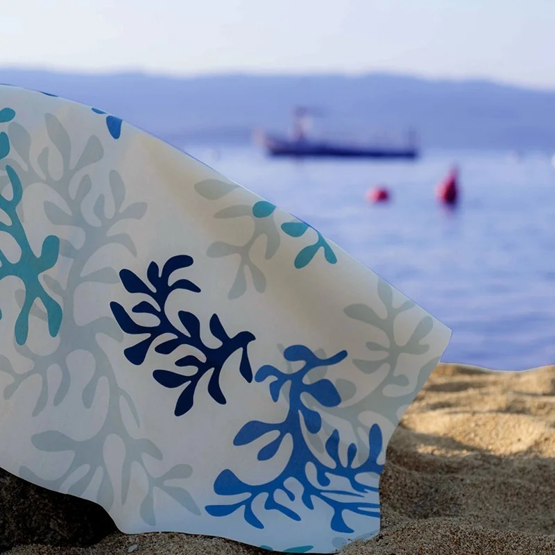 Nappe coton Corail bleu