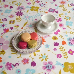 Cotton tablecloth Minilabo purple