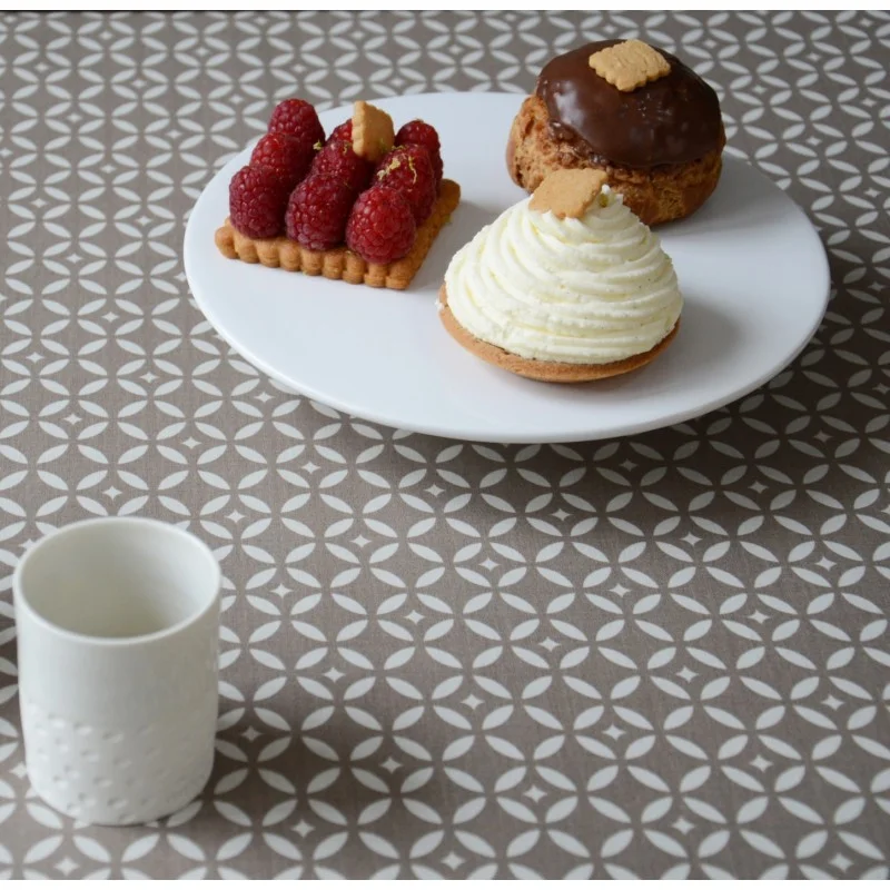 Tischtuch Baumwolle Mosaik Beige