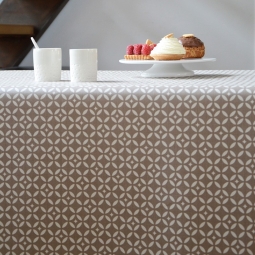 Nappe coton Mosaïque beige