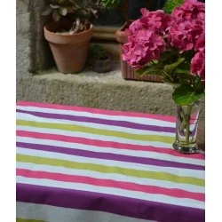 Gartentischdecke Streifen Violett - Fleur de Soleil