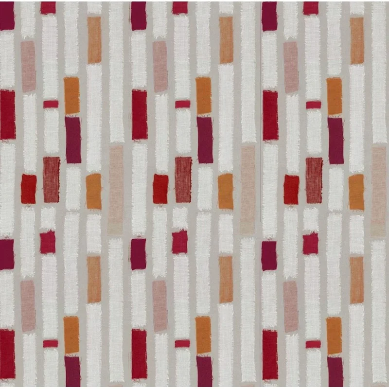 Tissu en coton Rayure Patch orange