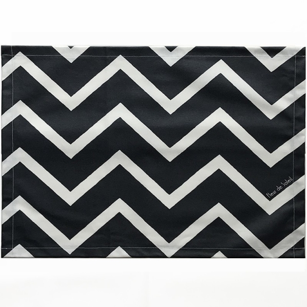White and Black Table mats Chevrons Fleur de Soleil 