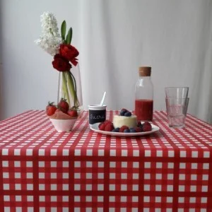 Coupon en coton 50x80cm Guinguette rouge