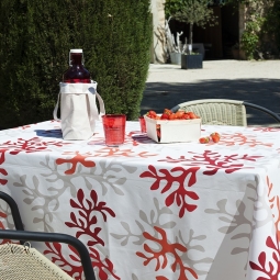 Table runner Coral red