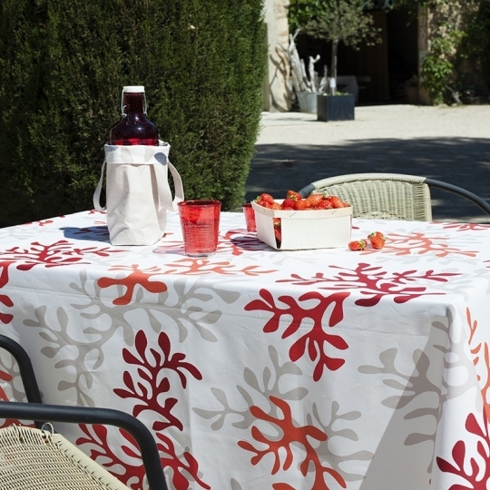 Table runner Coral red