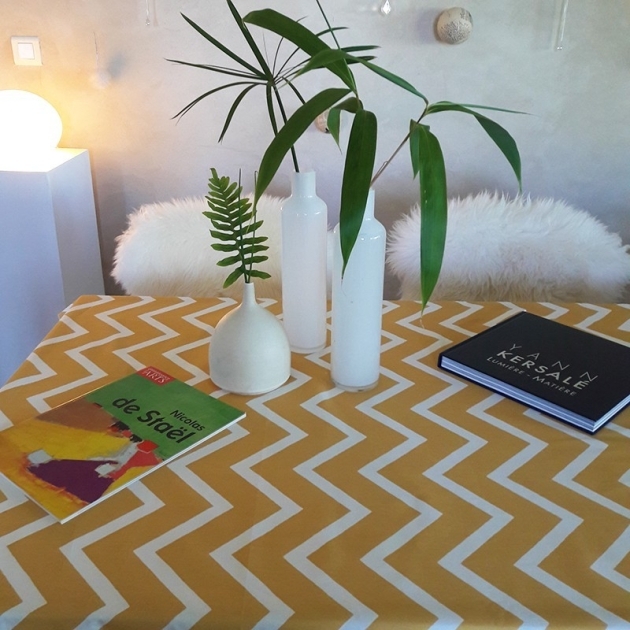 Tovaglia Antimacchia Chevron giallo