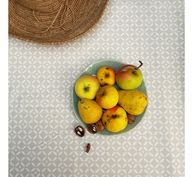 Tissu en coton enduit Mosaïque sable