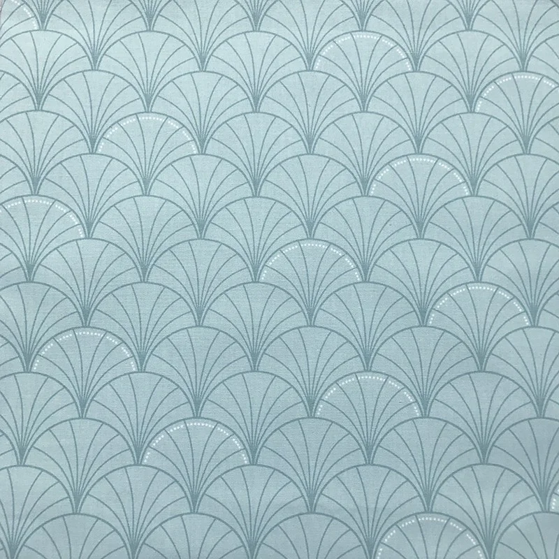 TESSUTO IMPERMEABILE AL METRO PAPYRUS VERDE ACQUA - Fleur de Soleil