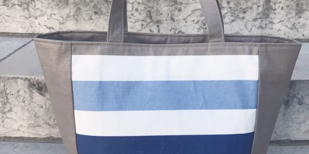 Tuto gratuit sac a main coton enduit gros plan