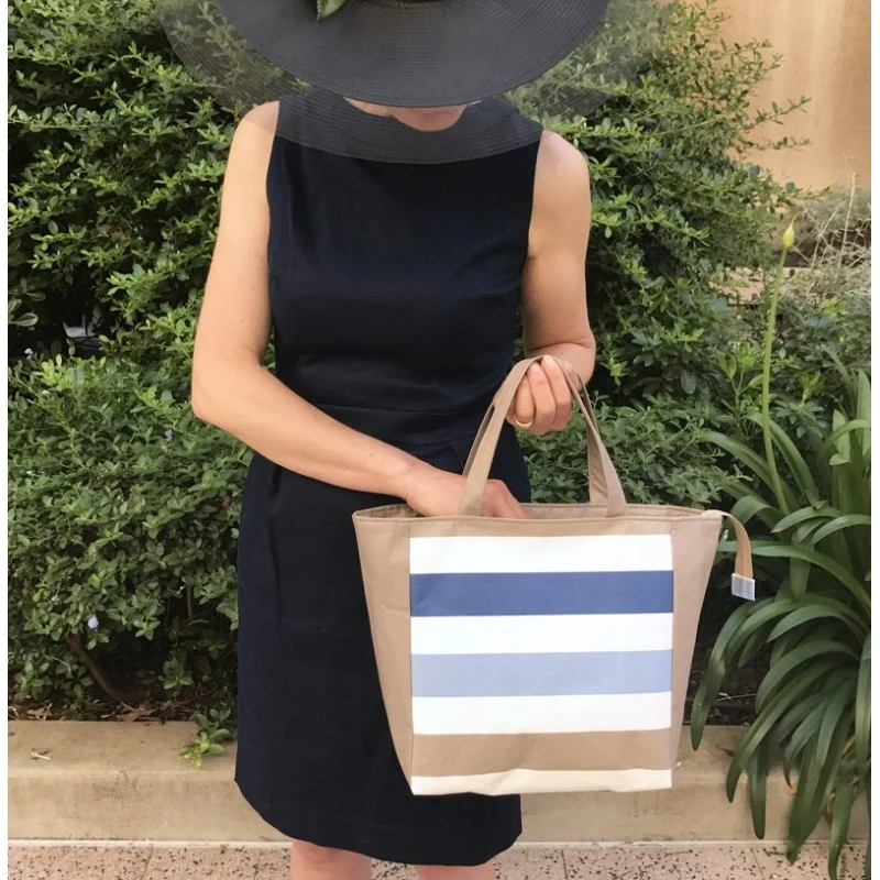 Tuto gratuit sac a main coton enduit gros plan