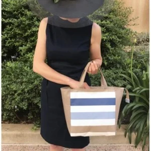 Tuto gratuit sac a main coton enduit gros plan