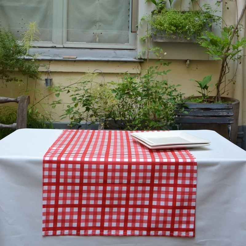 Chemin de table Vichy rouge