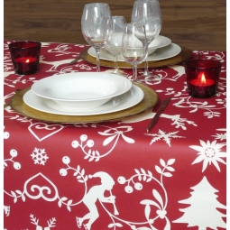  Nappe enduite Noël rouge Fleur de Soleil