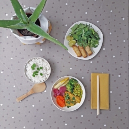 Tischdecke abwaschbar Konfettis Braun - Fleur de Soleil