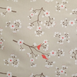 Wipe clean fabric cut Pink Blue Cherry Tree