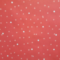 Coupon en coton enduit 50x80cm pois corail