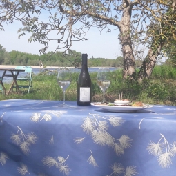 Wipe clean tablecloth Pine tree Lavender round or oval