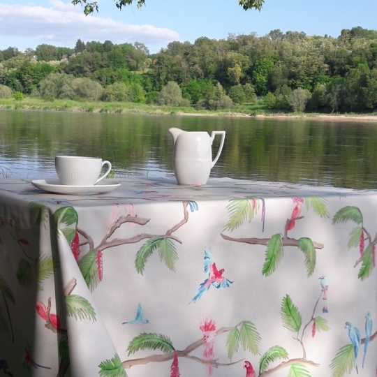Tischdecke abwaschbar Rund oder Oval exotische Vögel