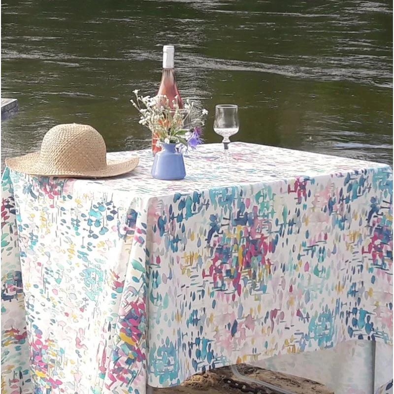 Nappe enduite impressionniste Turquoise