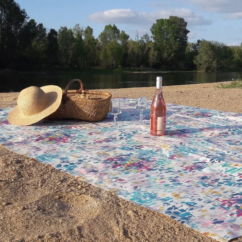 Wipe clean tablecloth Impressionnism turquoise