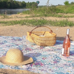 Nappe enduite ronde ou ovale motif impressionniste