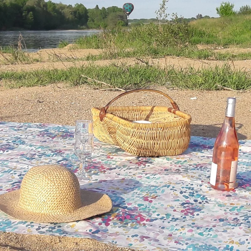 Wipe clean tablecloth turquoise reflection round or oval